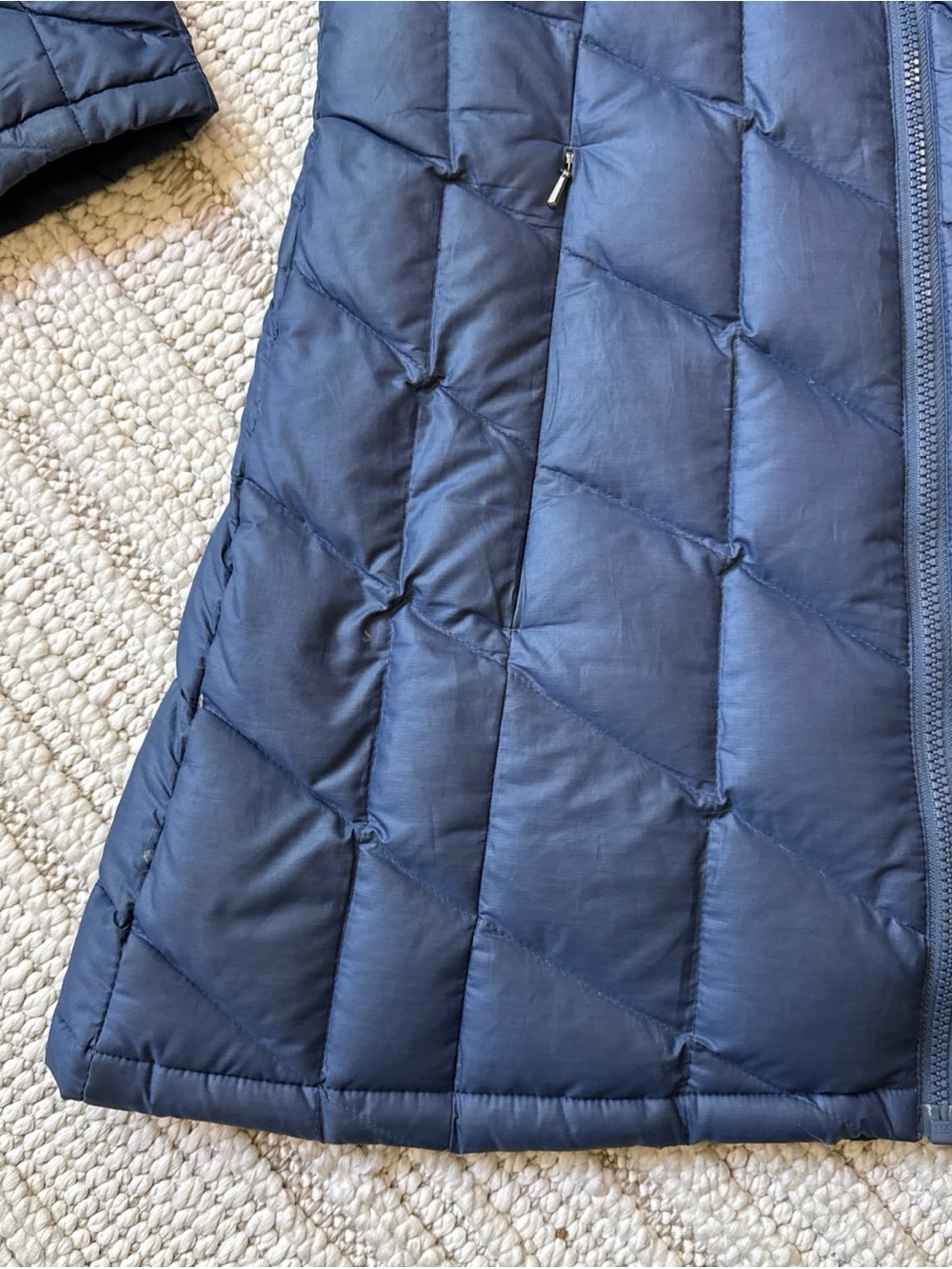Patagonia Womans Tres Parka Goose Down Women’s Large Navy Blue Jacket Read Desc - Picture 4 of 16